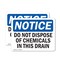 Signmission Do Not Dispose Of Chemicals In This Drain, 7 in W x Rectangle, Vinyl Decal OS-2PACK-NS-D-57-L-15425 - alternate 1